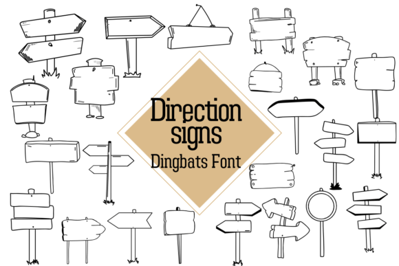 Direction Signs: A Playful Dingbats Font for Web Design