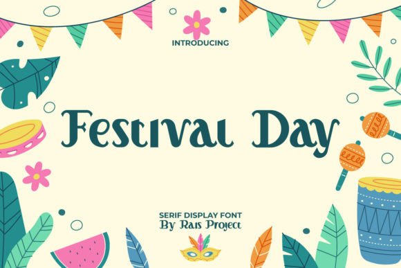 Festival Day: A Cheerful Serif Font for Editorial Design