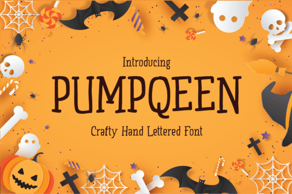 Pumpqeen: A Quirky Serif Font for Spooky Crafts